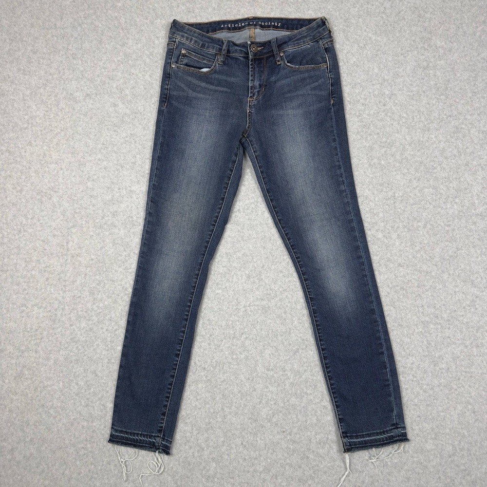 Articles of Society Jeans Womens 26 Blue Skinny Raw Hem Dark Wash Denim Casual
